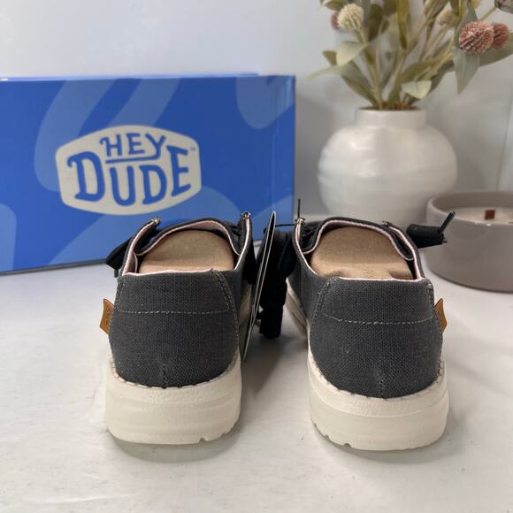 Hey Dude Wendy Chambray Slip On Lightweight Shoes Off Bkack Women's 5 NWB - Picture 4 of 10